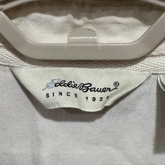 Vintage Eddie Bauer Polo Shirt Men XLT Blue Gray Long Sleeve Rugby Retro FLAW - Picture 4 of 10